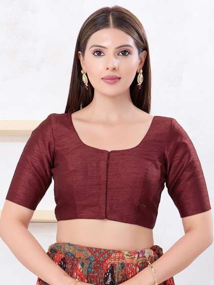 VAMAS - THE DESIGNER
                        BLOUSES Silk Round Neck Padded Readymade Saree
                        Blouse