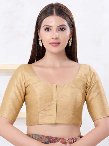 VAMAS - THE DESIGNER
                        BLOUSES Silk Round Neck Padded Readymade Saree
                        Blouse