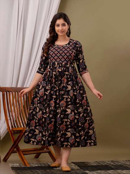 Moda Rapido Women
                        Floral Printed Maternity Anarkali Kurta