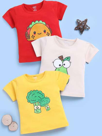 Toonyport Kids Pack of
                      3 Graphic Printed Round Neck Cotton T-shirt