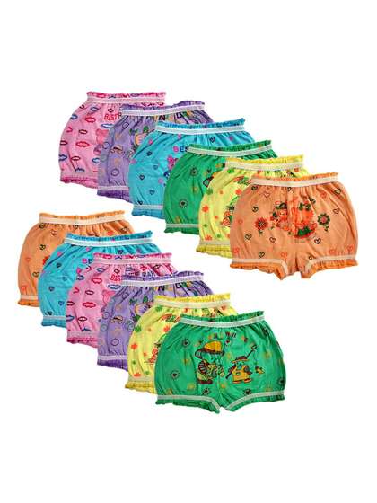 VastraMilap Kids Pack
                      Of 12 Printed Cotton Brief