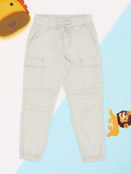 Pantaloons Junior Boys
                    Pure Cotton Mid-Rise Joggers Trousers