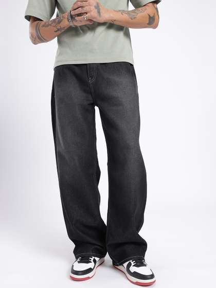 glitchez Men Wide
                        Leg Light Fade Jeans