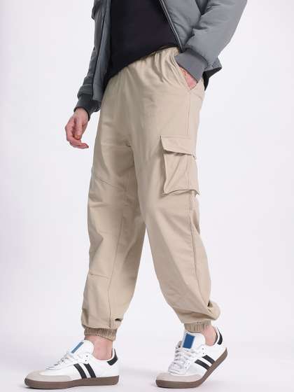 glitchez Men Convenient Pockets Relaxed Fit Cargo Style Joggers