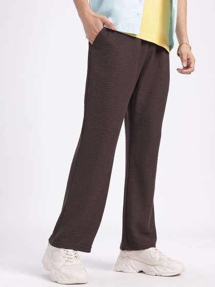 glitchez Men Textured Track Pants