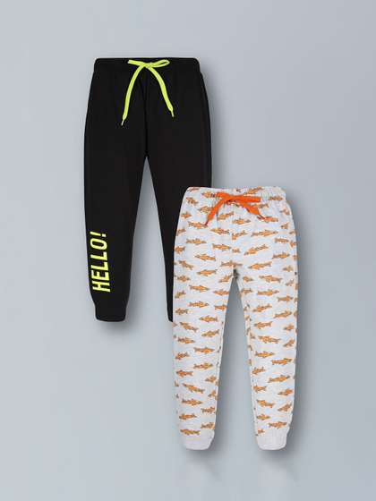 PLUM TREE Boys 2-Pcs
                    Printed Pure Cotton Joggers