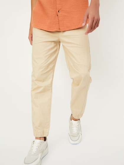 max Boys Beige Joggers
                    Trousers With Drawstring
