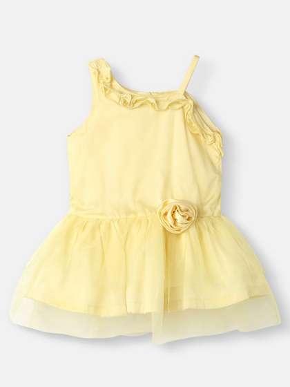 Nauti Nati Girls Mesh
                    Party Frock One Shoulder Dress