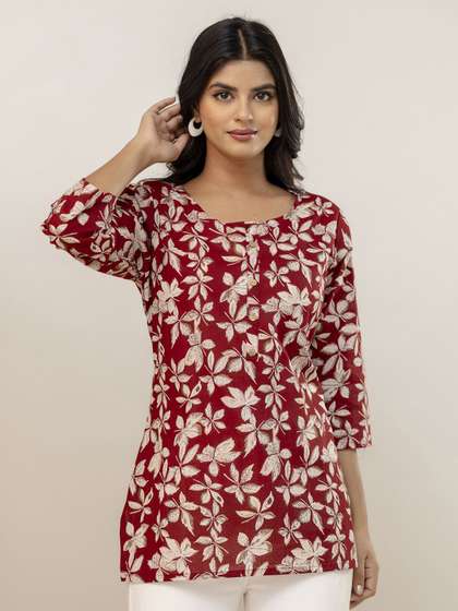 FERANOID Floral
                        Printed Pure Cotton Kurti