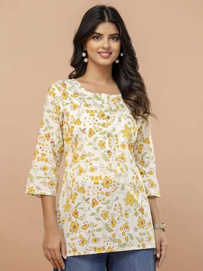 FERANOID Floral
                        Printed Pure Cotton Kurti