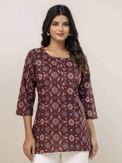 FERANOID Floral
                        Printed Pure Cotton Kurti
