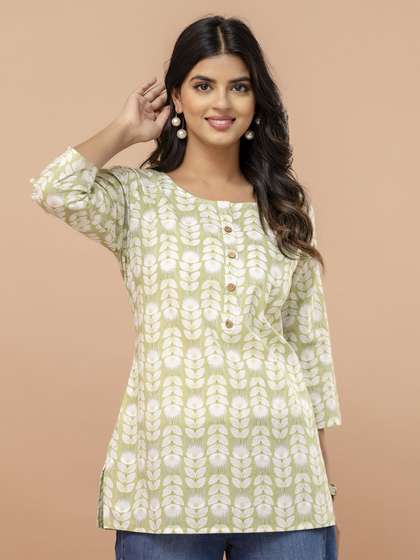 FERANOID Floral
                        Printed Pure Cotton Kurti