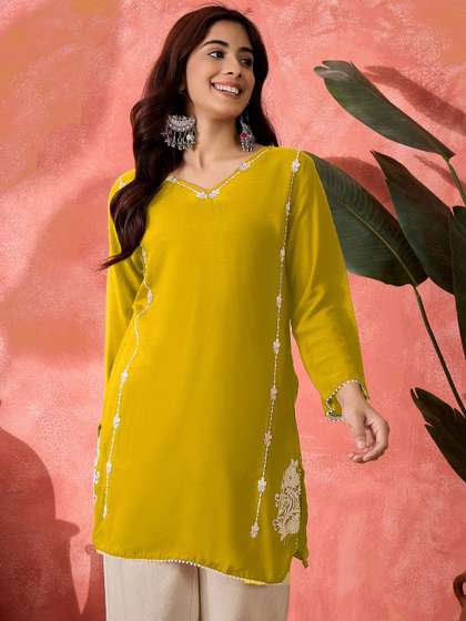 Sangria Embroidered
                        Straight Kurti