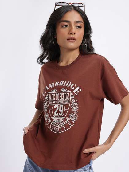 glitchez Varsity
                          Print Oversized T-shirt