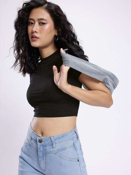 glitchez Fitted Crop
                        Top