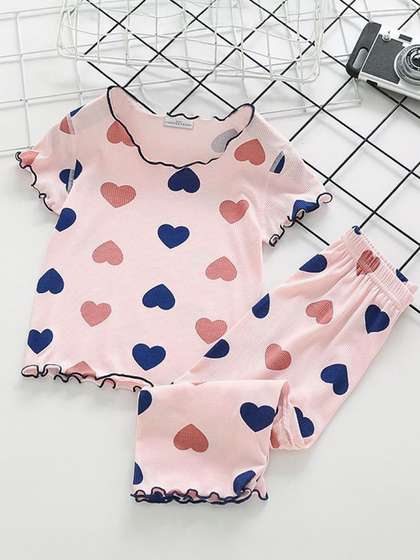 FOREVER FRIDAY Girls
                        Printed Round Neck Top With Trouser