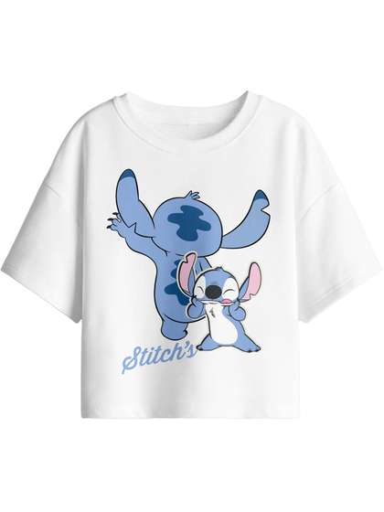 BonOrganik Girl Oversize
                    Stitch Character Printed T-Shirt