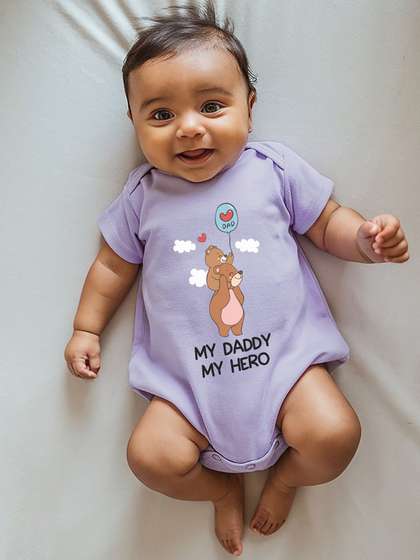 Zeezeezoo Infant Kids My
                    Daddy My Hero Printed Pure Cotton Bodysuit
