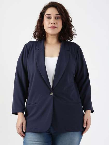 The Pink Moon Navy
                        Scuba Crepe Formal Blazer