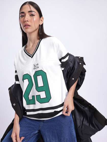 glitchez Varsity
                        Printed Oversized T-shirt
