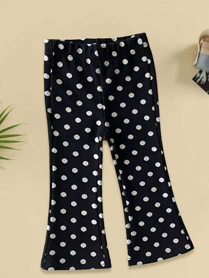 FOREVER FRIDAY Girl's
                    Relaxed Polka Dot Printed Mid-Rise Trousers