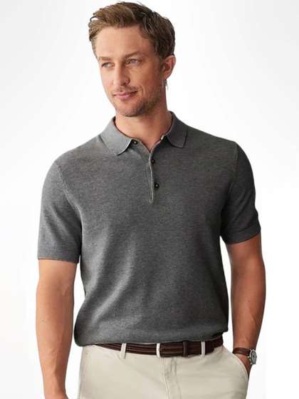 Stylecast X Kotty Textured Polo Collar T-shirt