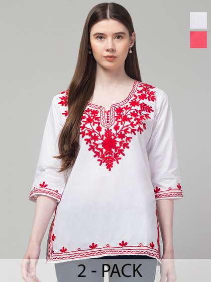 Aura Glam Ethnic Motifs Embroidered Kurti