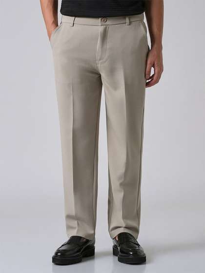 Banana Club Men Tan
                        Beige Relaxed Formal Trousers