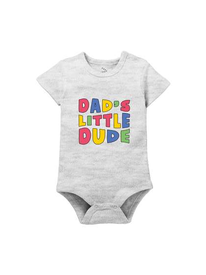 Zeezeezoo Infant Kids
                    Dad's Little Dude Text Printed Pure Cotton Bodysuit
