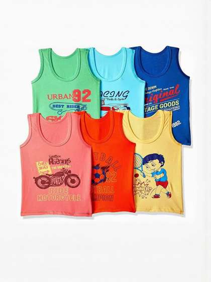 BODYSHINE Pack of 6
                    Multicolor Infants Kids Cotton Vest