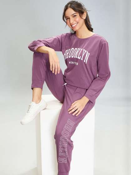 LOTIK Women Cotton
                        Lycra Solid Nightsuit & Tracksuit Set