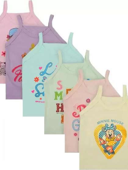 BODYSHINE Pack of 6
                    Multicolor Infants Girls Pure Cotton Vest
