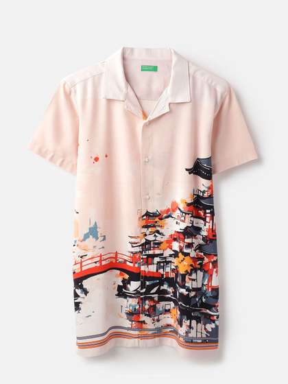 United Colors of
                    Benetton Boys Floral Printed Casual Shirt