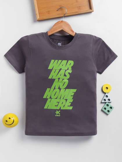 HRX by Hrithik Roshan
                    Boys Typography Printed Rapid-Dry T-shirt