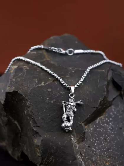 Crazy Fashion Stainless
                    Steel Hanuman Ji Pendants With Chains
