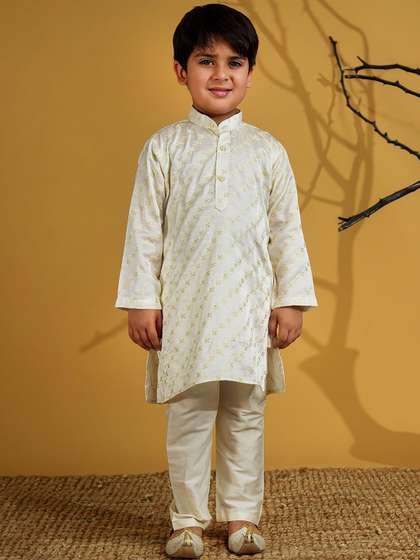 Aj DEZInES Boys
                      Embroidered Regular Thread Work Kurta with
                      Pyjamas