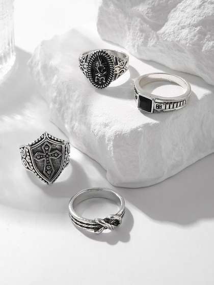 StyleCast x Revolte
                      Set Of 4 Silver-Plated Finger Ring