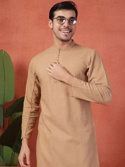 Sangria Men Cotton
                        Straight Kurtas