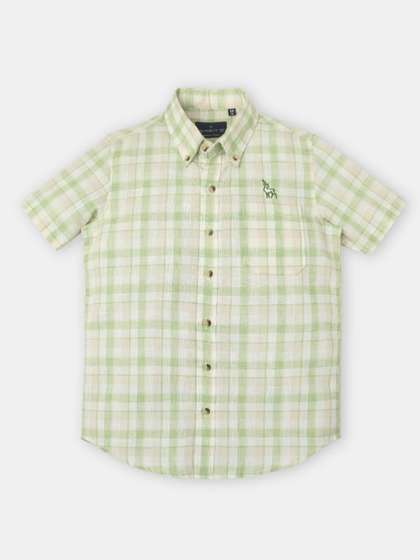 Infinity Boys Tailored
                    Fit Checked Spread Collar Casual Cotton Shirt