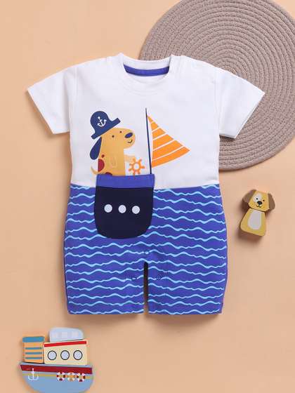 Toonyport Infants
                    Printed Pure Cotton Round Neck Rompers