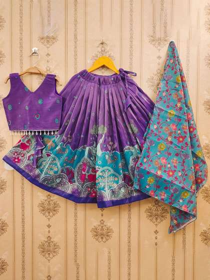 BAESD Girls Printed
                    Ready to Wear Lehenga & Blouse With Dupatta