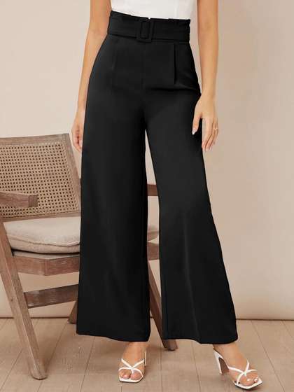 Stylecast X Kotty
                        Women Solid Mid-Rise Trousers