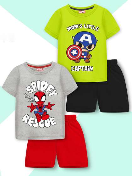 YK Marvel Boys Pack of 2
                    Printed T-shirt with Shorts