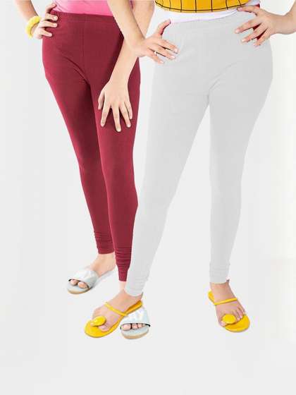 Tik Tok WEARS Girls
                    White Churidar Length Leggings