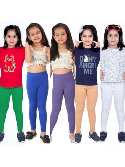 Tik Tok WEARS Girls Blue
                    Churidar Length Leggings