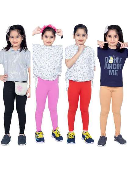 Tik Tok WEARS Girls Pink
                    Churidar Length Leggings