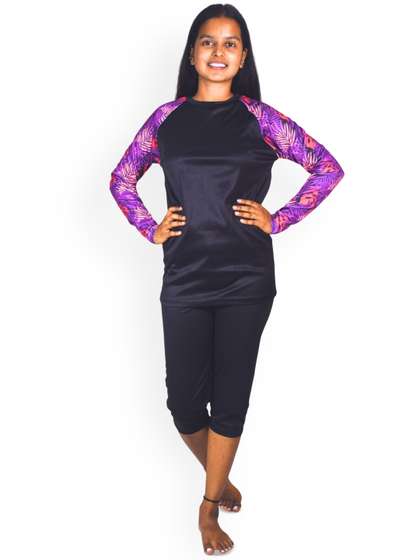 Aqua Holic Printed
                          Non Padded T-Shirt & Capri Swim Set