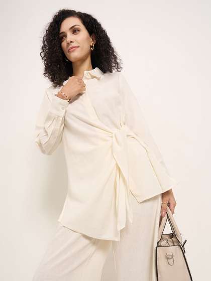 Price History of Annabelle by Pantaloons Cuffed Sleeves Shirt