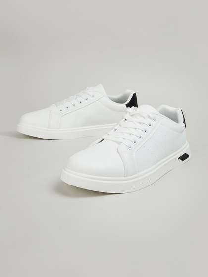 max Men Solid
                          Round Toe PU Sneakers