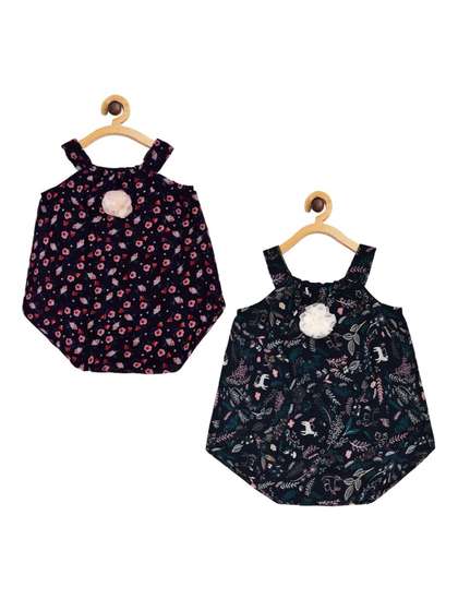 Creative Kids Infants
                    Girls Pack Of 2 Printed Bodysuits